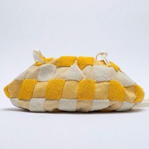 NWT RARE Zara Beaded Gingham Crossbody Bag
